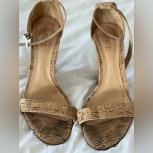 Schutz cork high heeled sandals size 8.5